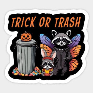 Halloween Raccoon Duo - Trick or Trash Sticker